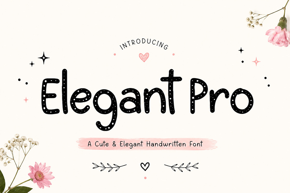 Elegant Pro, a Handwritten Font by Wow Magic (Photo 1 of 4)