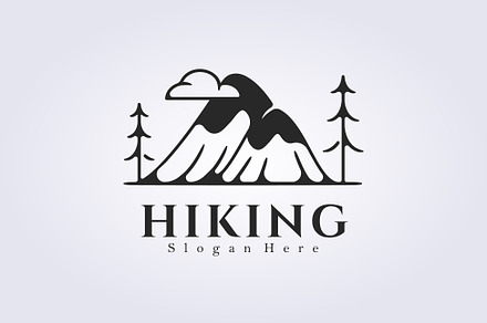 vintage mountain hiking logo