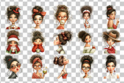 Messy Bun Girls PNG Clipart, a Person Illustration by Nicolle's Colorful Art (Thumbnail 3 of 7)