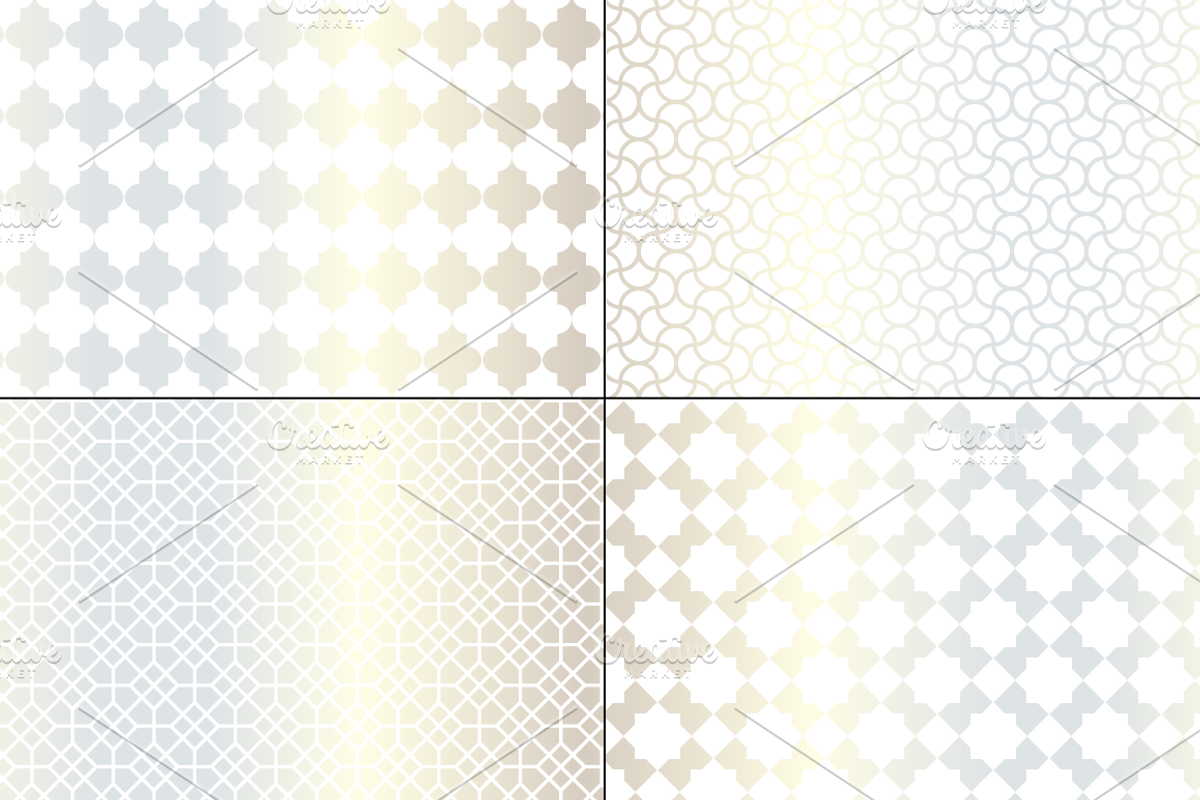 Seamless Silver Moroccan Patterns preview 5