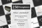 Dark Instagram templates Canva, a Social Media Template by VeliusCreativeStudio (Thumbnail 2 of 8)