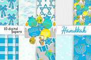 Hanukkah Pattern, a Pattern Graphic by GlamArtZhanna (Thumbnail 2 of 3)
