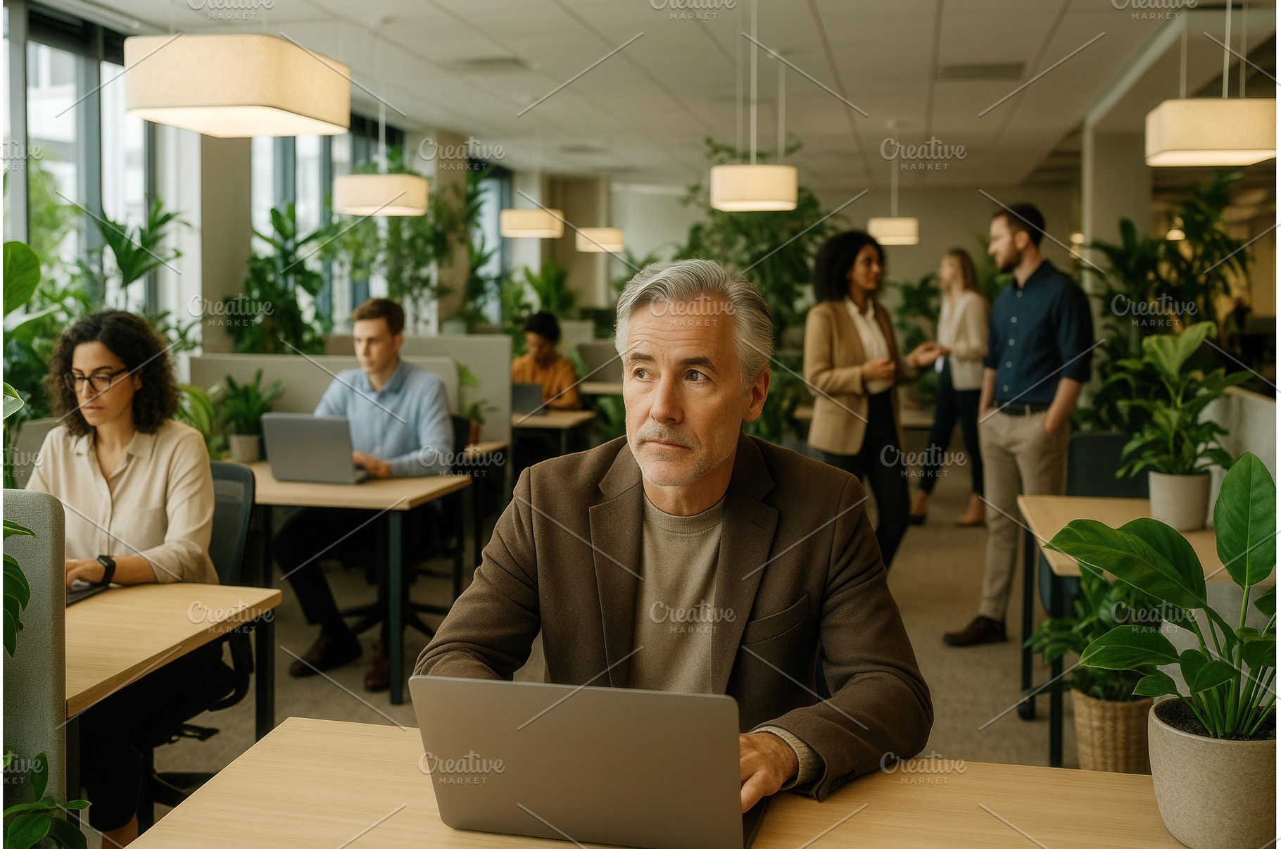 Mature Caucasian man working on a, a Business Photo by Sergey Kotenev