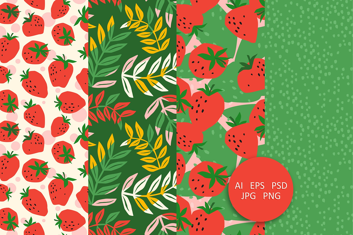 Strawberry. 12 seamless patterns, a Pattern Graphic by Nadia Grapes (Photo 4 of 6)