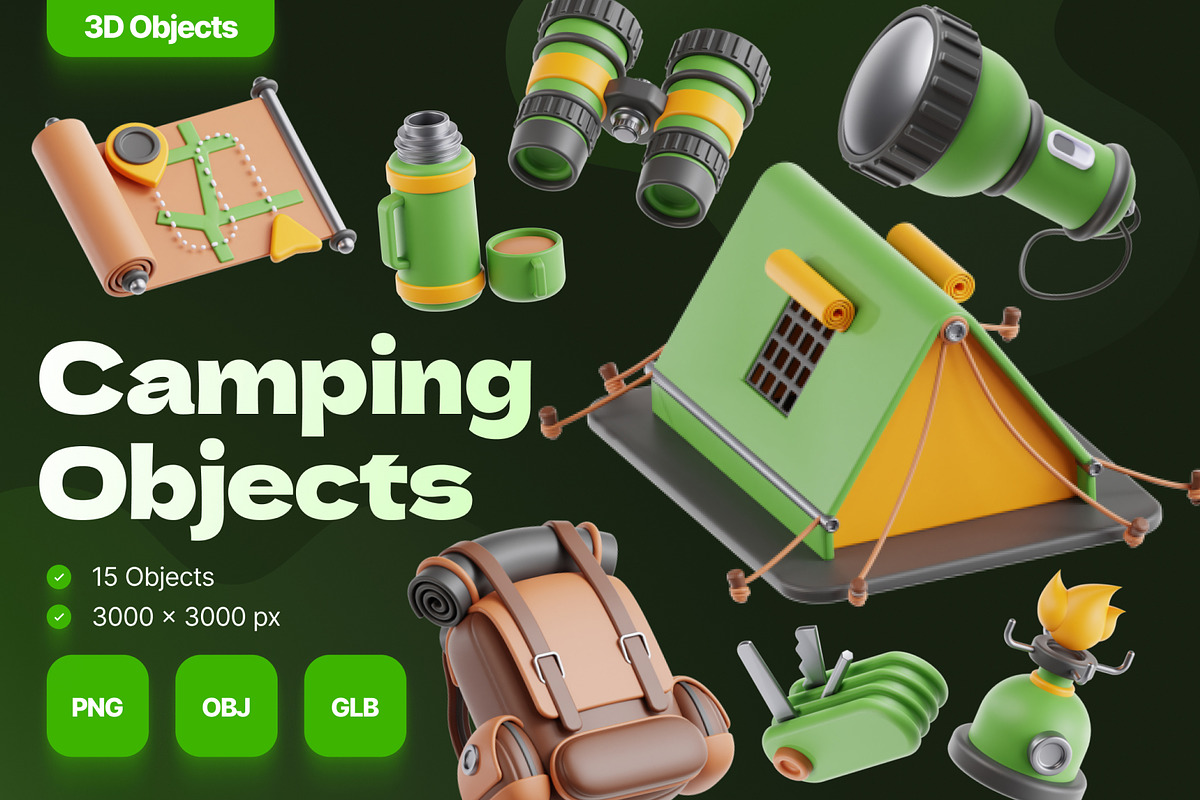 Camping 3D Icons, an Object 3D Model by Rakata Studio (Photo 1 of 7)