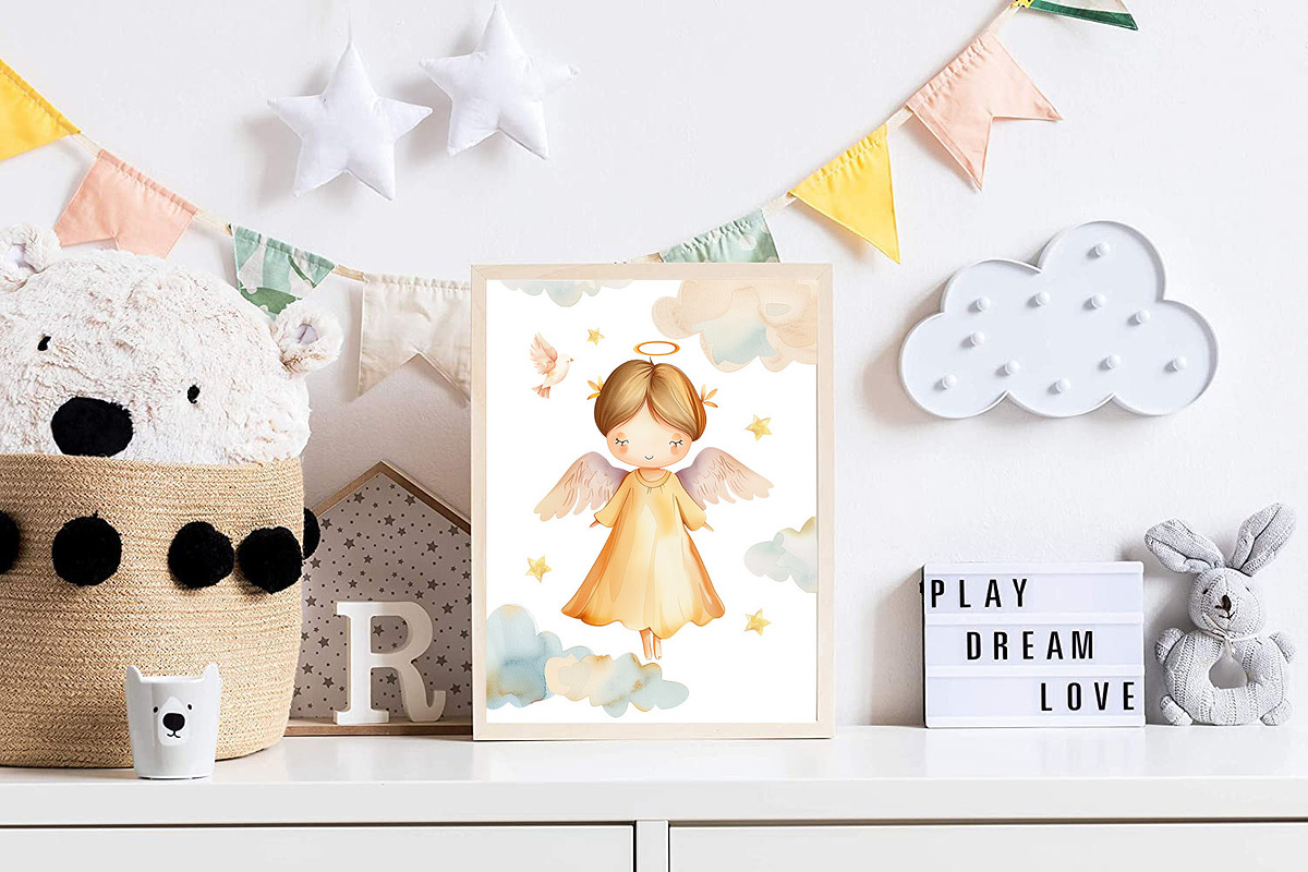 Watercolor Angels girls set, an Object Illustration by AlineArtStore (Photo 7 of 8)