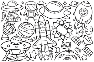 Space Doodle Vector Pack