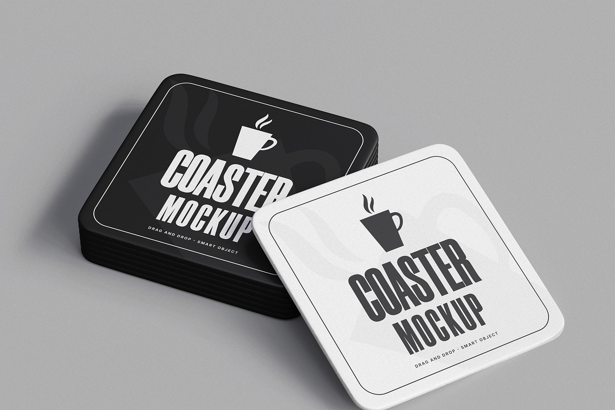 Square Coaster Mockup, a Household Mockup by Brand Earth (Photo 3 of 4)