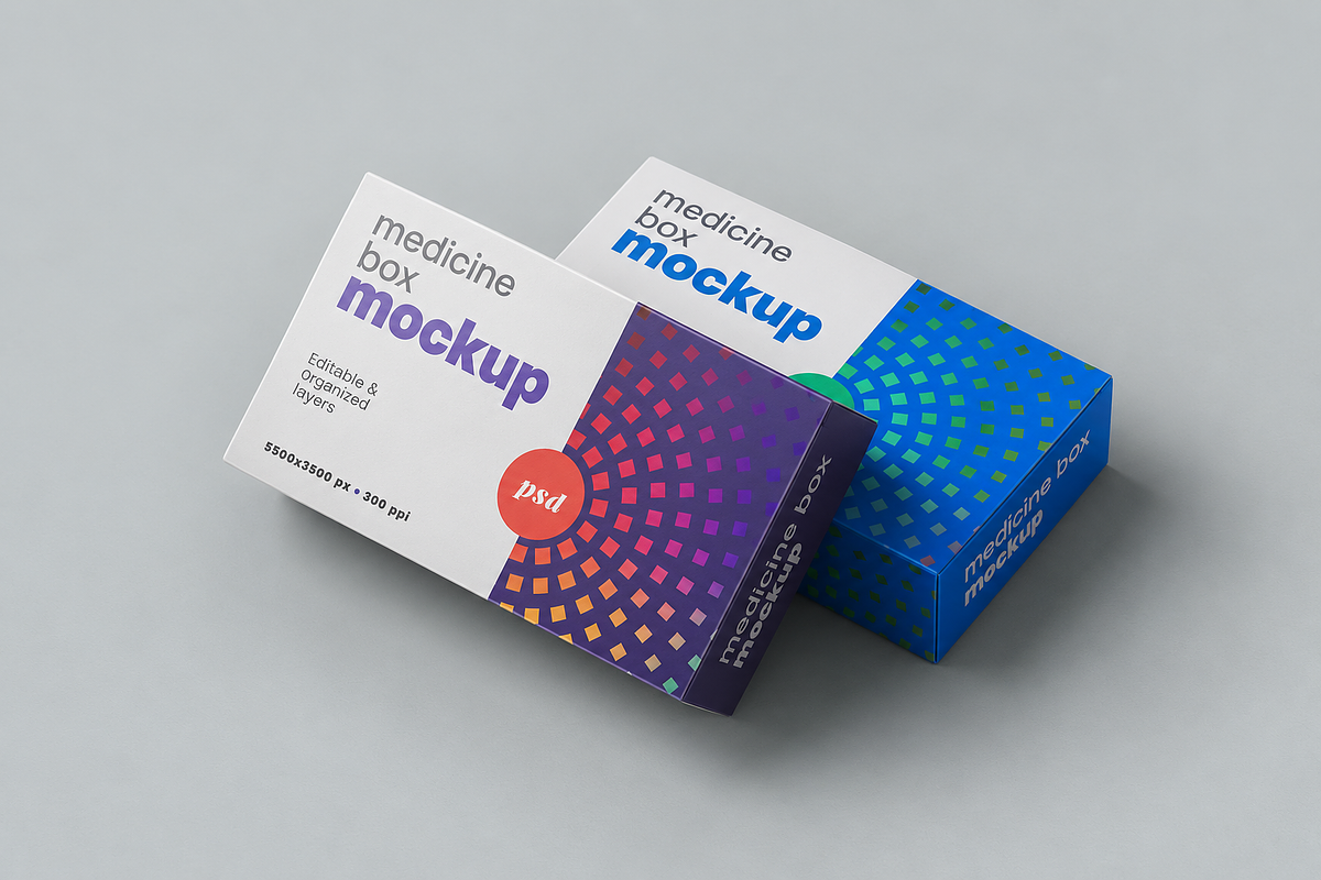 Pill Box Medicine Packaging Mockup, a Packaging Mockup by Hubzway (Photo 2 of 2)