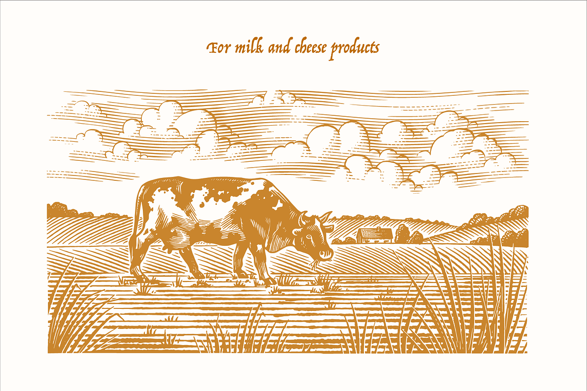 6 Rustic Landscape engravings, a Food Illustration by Arthur Balitskiy (Photo 4 of 4)
