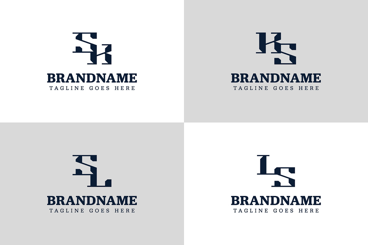 Letters SK KS SL LS Monogram Logo, a Branding & Logo Template by Pray Art Design Studio
