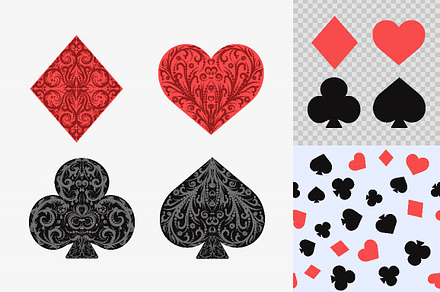 Set of playing card suits