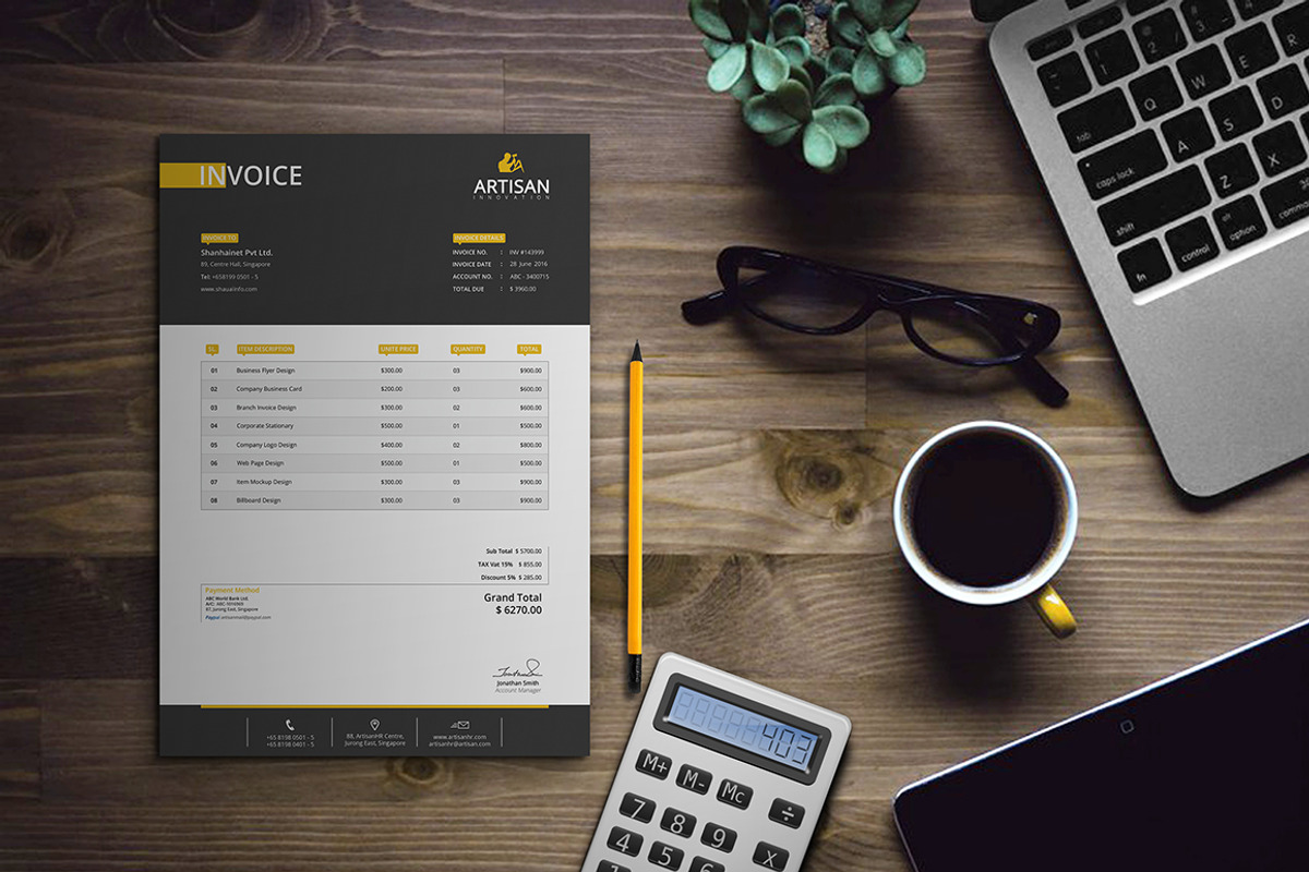 Invoice Bundle, a Stationery Template by artisanHR (Photo 11 of 11)