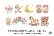 Baby Mini Embroidery Design Bundle, an Illustration by Craft Nest (Thumbnail 1 of 6)