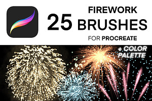 25 Procreate Fireworks Brushes Set