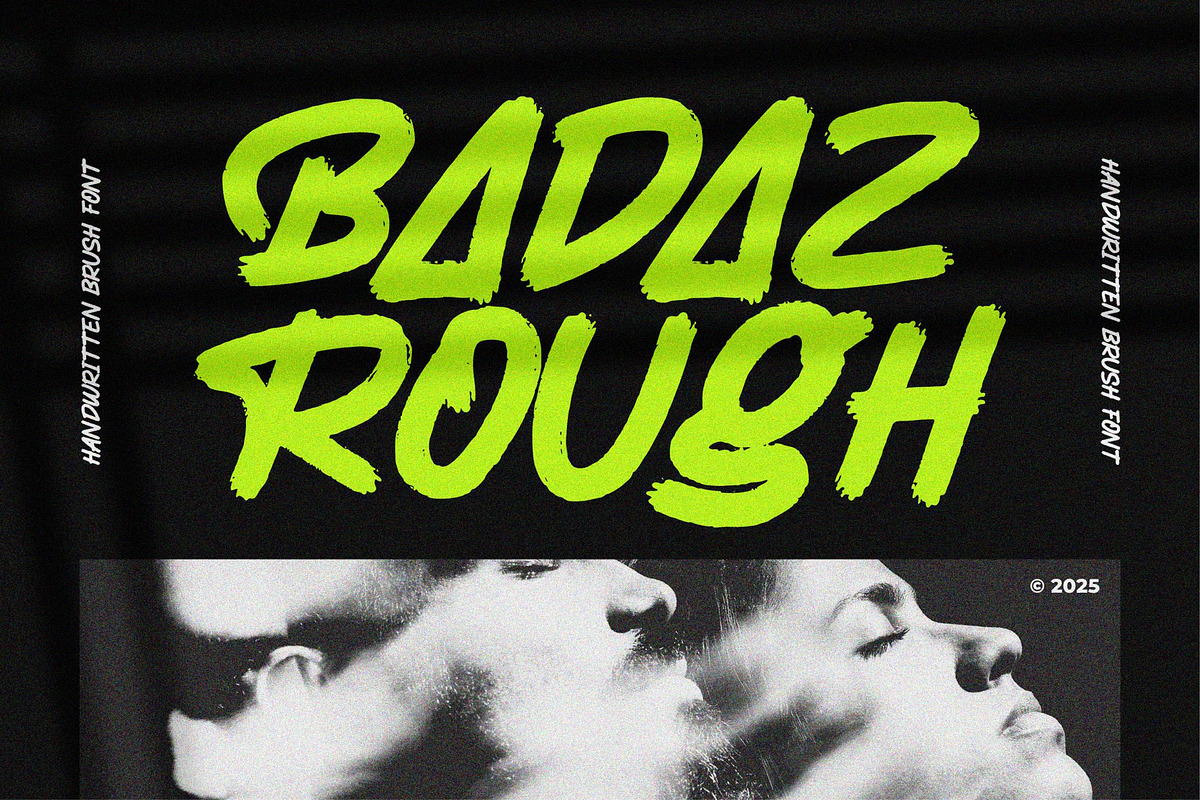 Badaz Rough || Handwrittern Font, a Handwritten Font by Ermedia Studio (Photo 1 of 10)