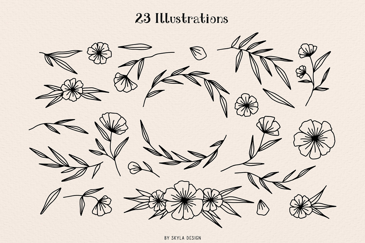 Ciera watercolor svg font & florals preview 4