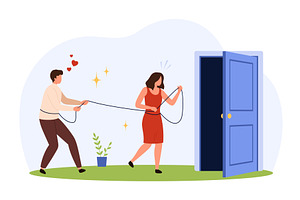 Codependent Relationship Concept, a Person Illustration by Flashvector