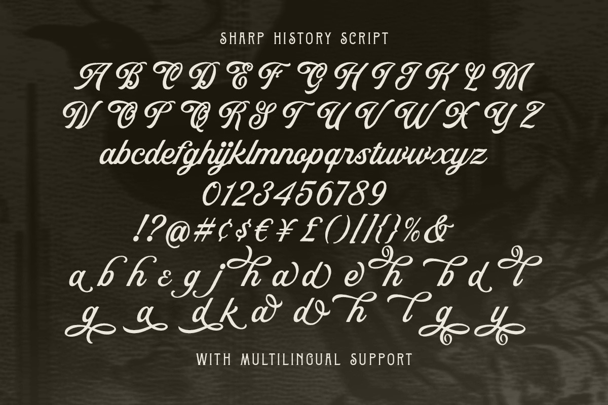 Sharp History Vintage Serif & Script, a Script Font by Letterhend Studio