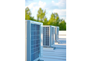 Rooftop HVAC units showcasing modern, an Architecture Photo by Lermont51
