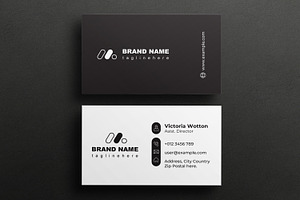Black Business Card Design Layout, a Business Card Template by MightyDesign