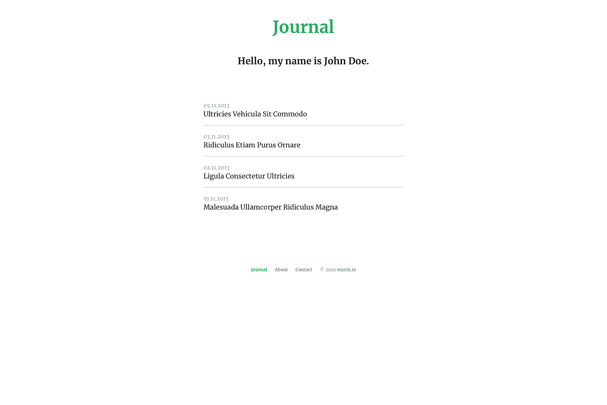 Journal, for Kirby 3.× CMS, a Templates & Theme by Starckio (Photo 1 of 4)