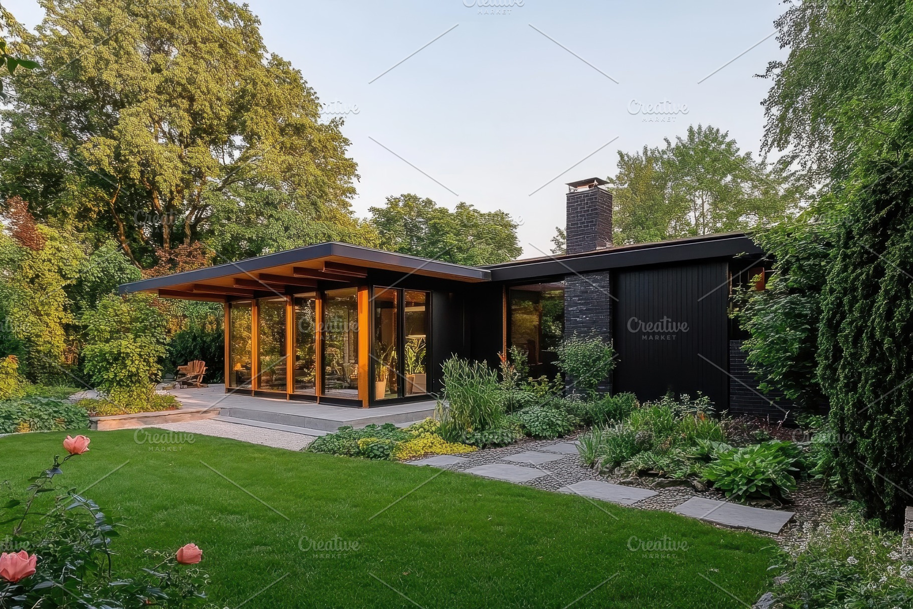 Stylish modern home with lush garden, a Photo by Iftikhar Alam
