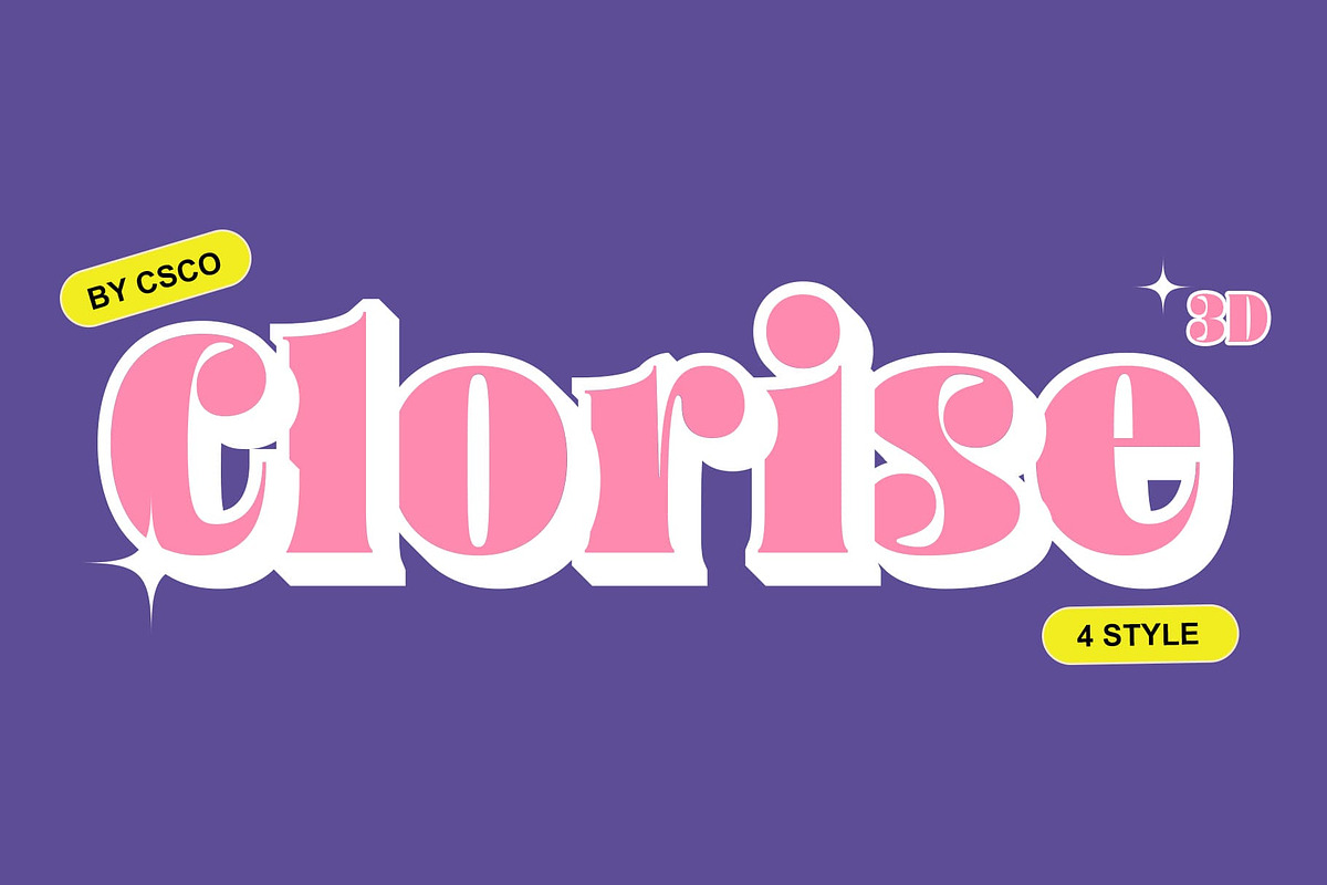 Clorise 3D, a Serif Font by Craft Supply Co. (Photo 1 of 8)