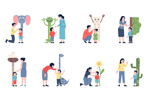Parents measuring height. Chart for, a Person Illustration by LadadikArt