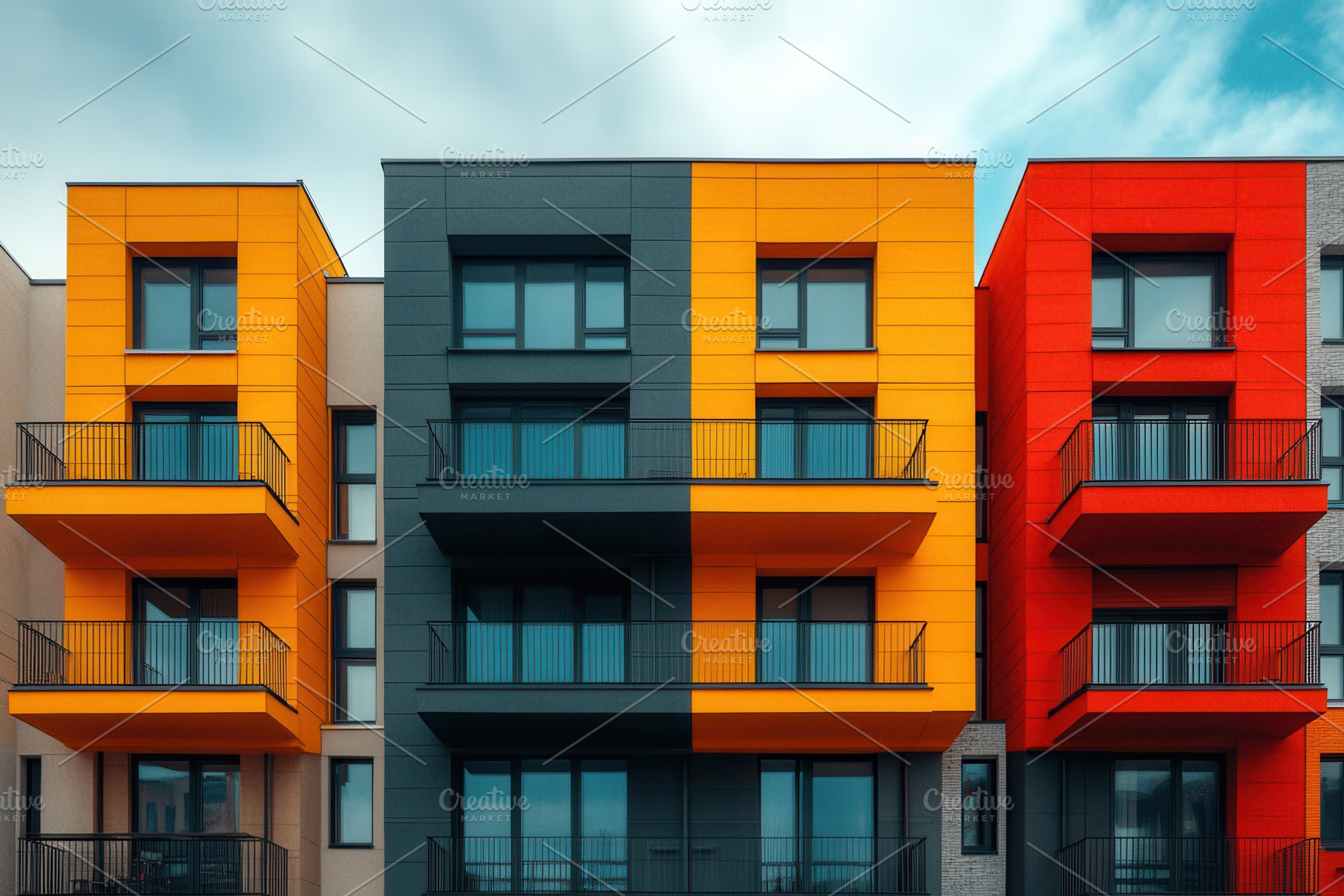 Modern apartment building showcasing, a Photo by Tanuart