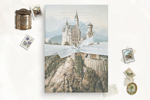 Castle Printable Vellum Overlay, a Stationery Template by SilverJoyAtelier