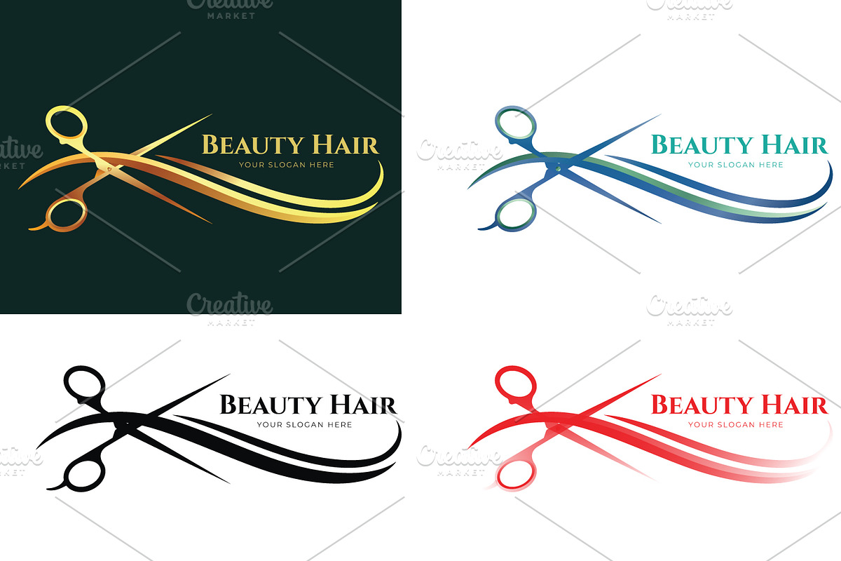 Hair Saloon Shop Logo Template, a Branding & Logo Template by FusionadCreates (Photo 3 of 5)