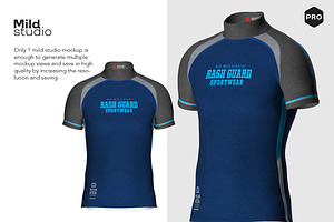 3D Men's Rash Guard SS Mockup