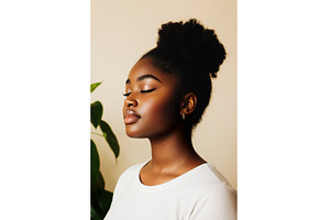 Peaceful african female young adult, a Person Photo by Lermont51