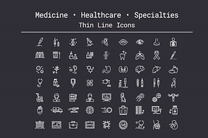 Medicine, Healthcare Thin Line Icons