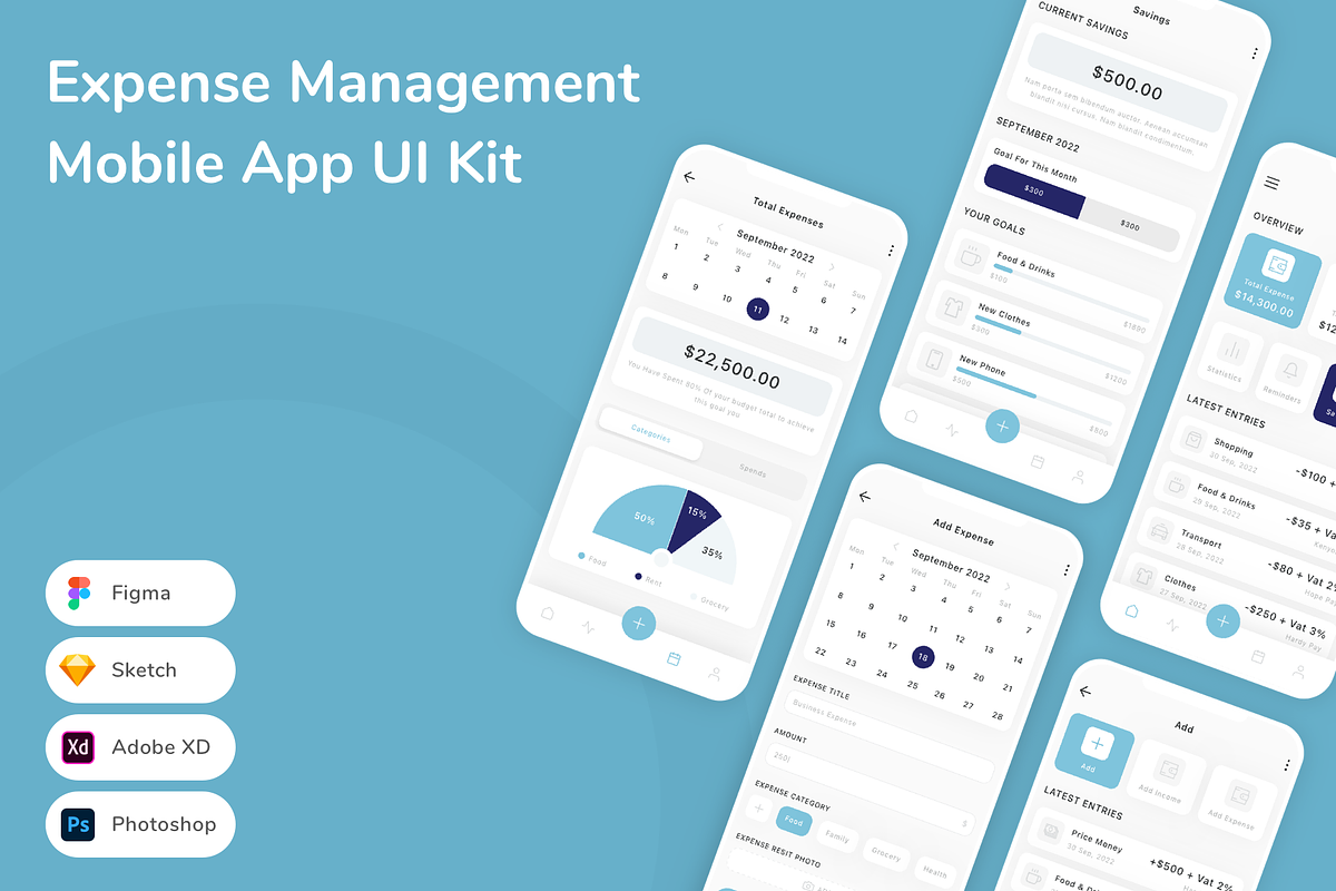 Expense Management Mobile App UI Kit, an UI Kit Template by Betush