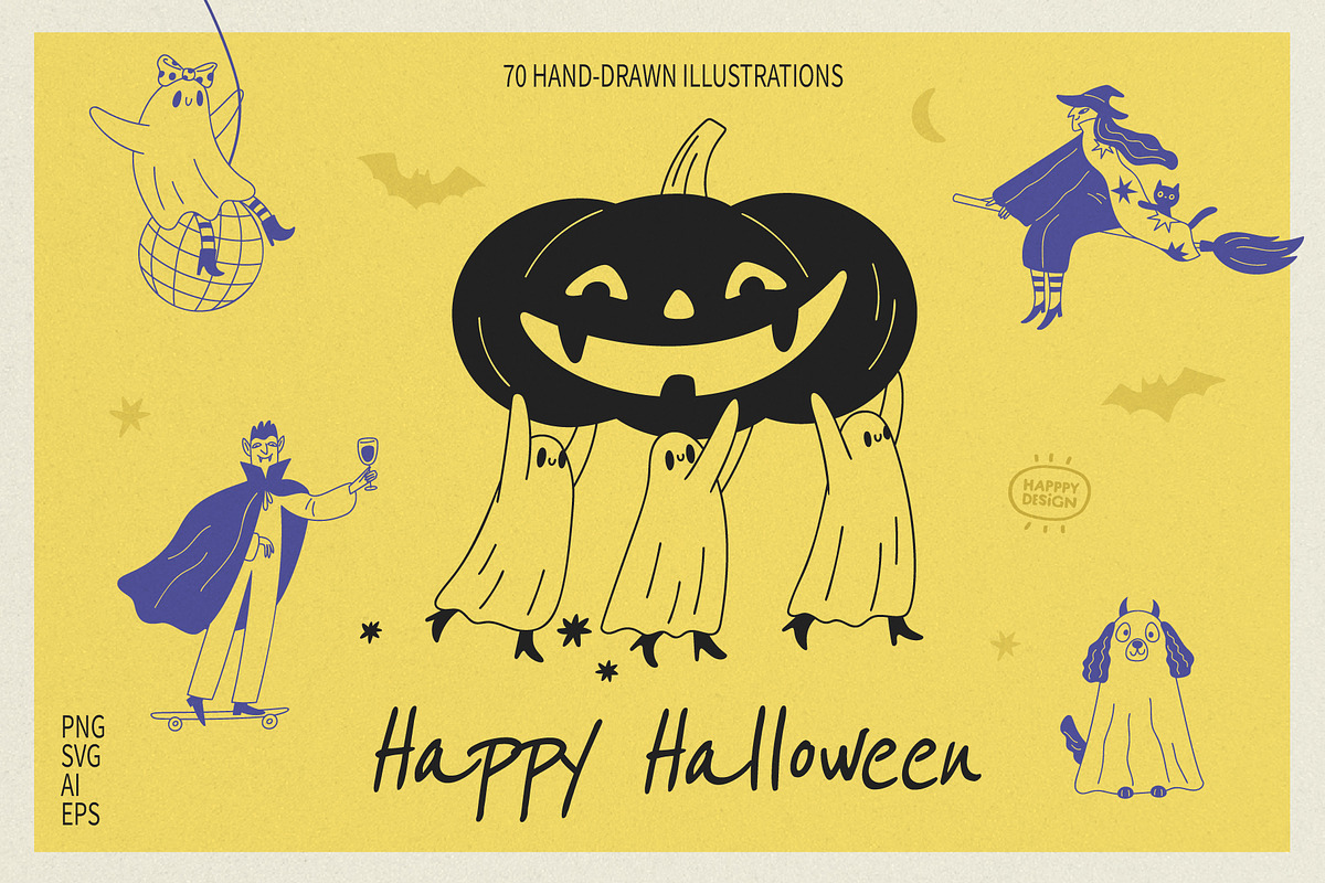 Halloween Doodle Illustrations, a Seasonal Illustration by happpydesign (Photo 1 of 11)