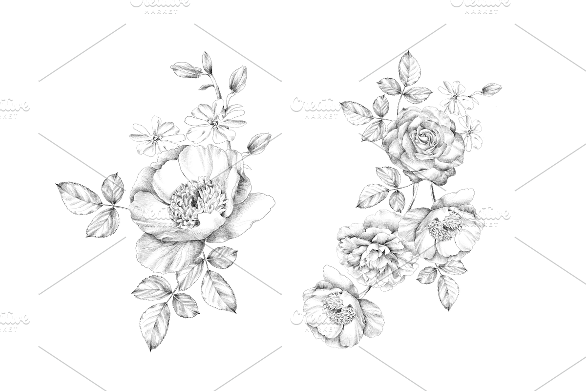 Hand Sketch floral art, an Object Graphic by VictoriaKStudio (Photo 2 of 3)