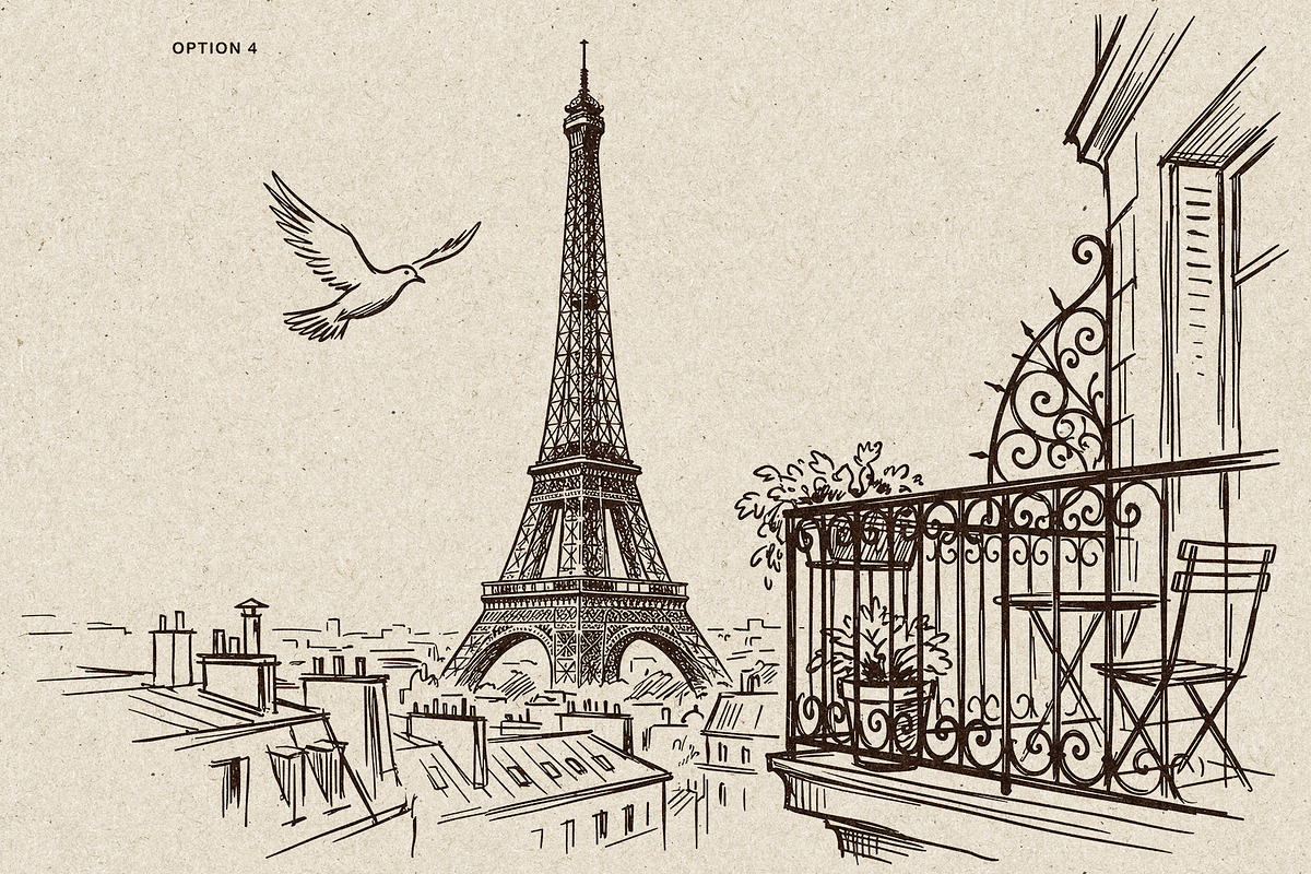 Parisian Streets Urban Sketch, a Background Graphic by Alara Studio (Photo 6 of 9)