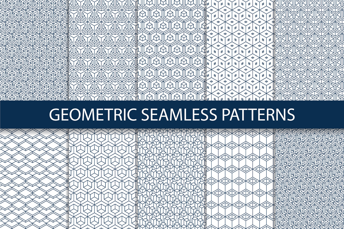 Geometric Seamless Patterns Vector, a Background Graphic by Plaid4You (Photo 1 of 7)
