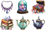 Watercolor Crystals Lover Clipart, an Illustration by Designking (Thumbnail 3 of 5)