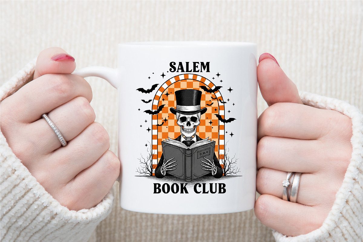 Salem Book Club Retro Halloween PNG, an Illustration by Sublimation Artist (Photo 7 of 9)