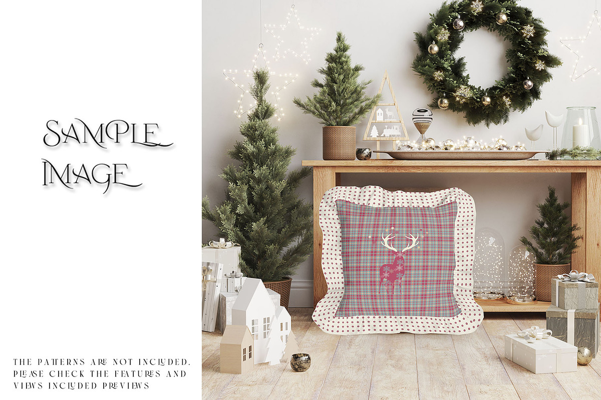 Christmas Ruffle Pillow Mockups, a Product Mockup by mock-ups (Photo 5 of 12)