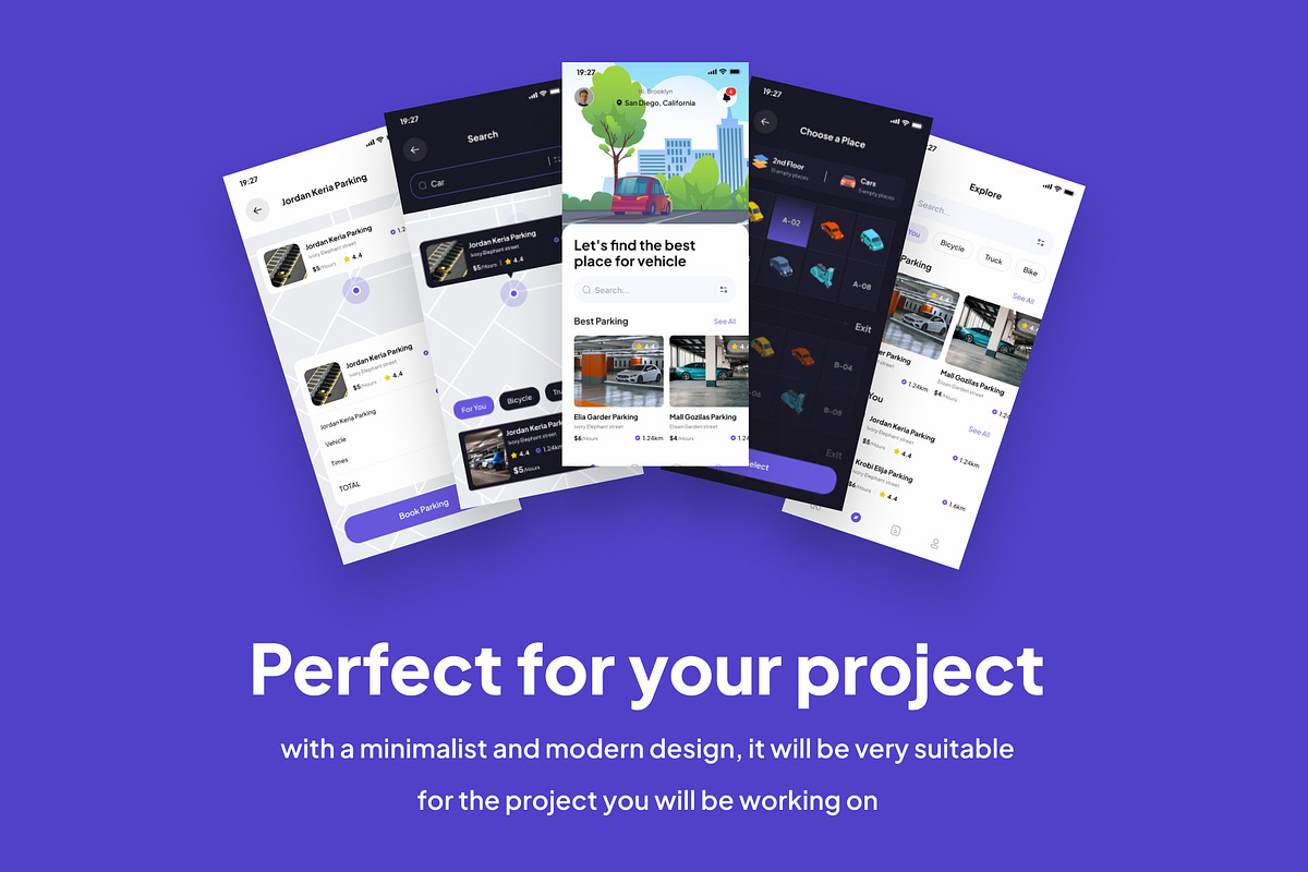 OneSpace - Parking Apps UI Kits, an UI Kit Template by Minialis (Photo 3 of 6)