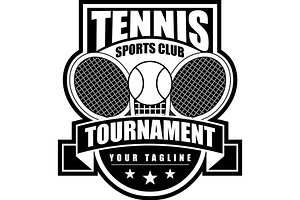 Black And White Tennis Sports Club, an Illustration by HitToon