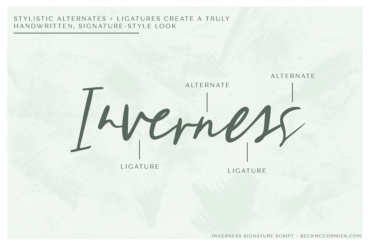 Inverness Script, a Script Font by Beck McCormick (Photo 9 of 11)
