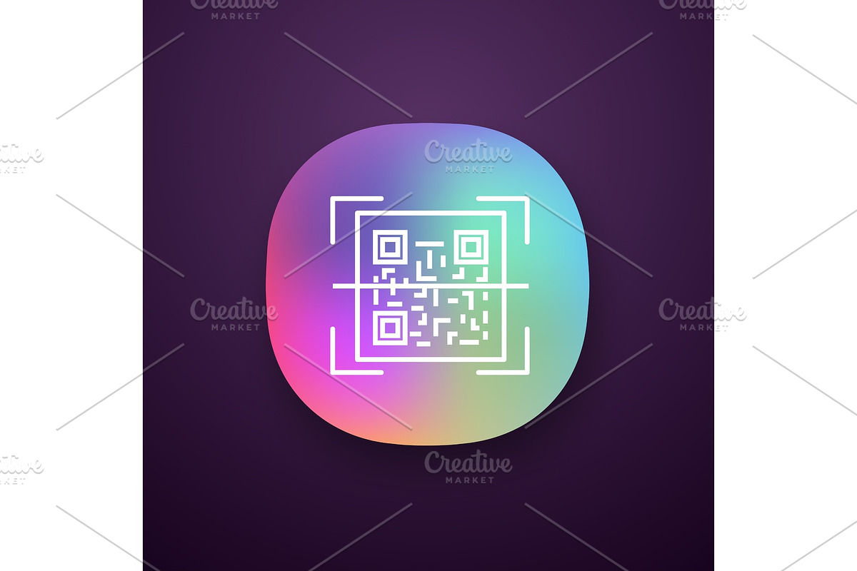 QR code scanning app icon, an Outline Icon by IMG visuals icons