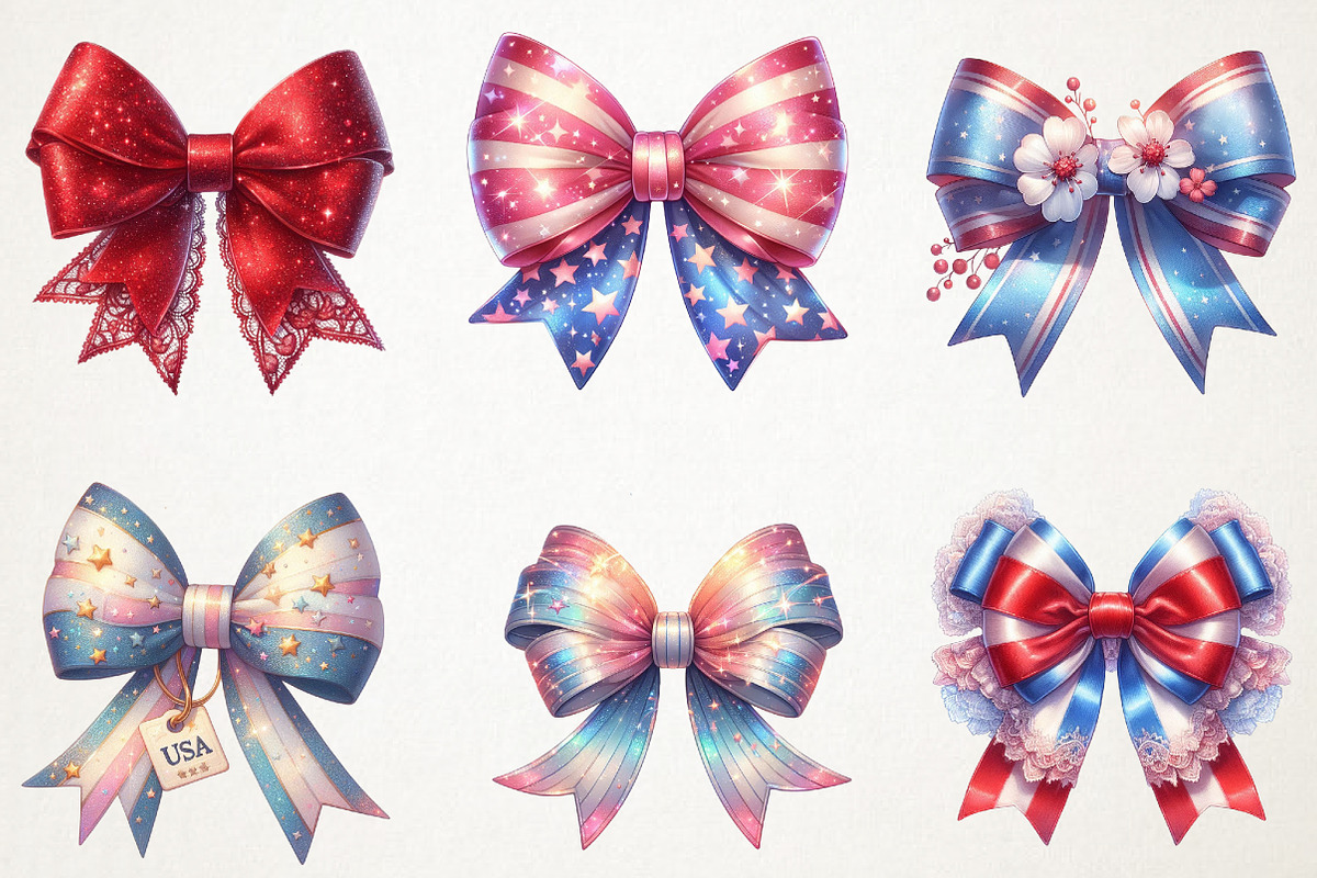 4th Of July Coquette Bow Sublimation, a Seasonal Illustration by RobertsArt (Photo 4 of 7)