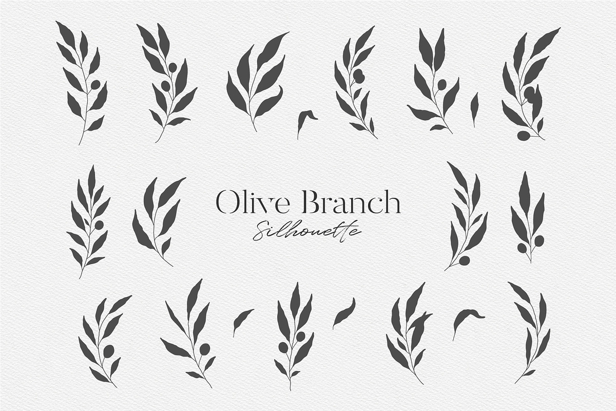 Watercolor Olive Branches Leaves, an Illustration by Creatchees.std (Photo 9 of 13)