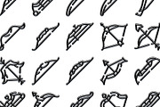 Archery bow and arrow outline icons, an Object Graphic by pikepicture (Thumbnail 3 of 3)